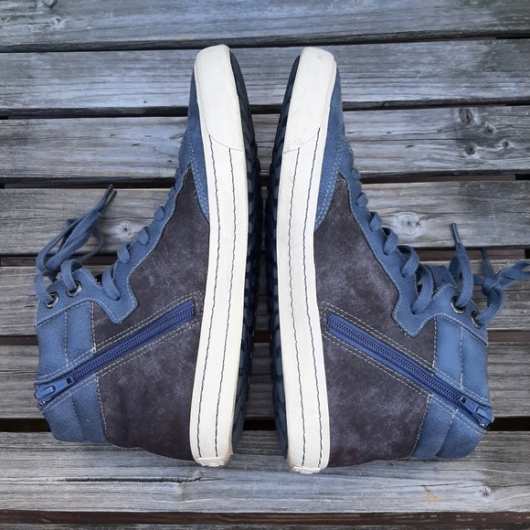 Men's St. Oliver Brown Suede & Blue Eco leather sneakers, Size 8.5 US (42 EU) - Picture 4 of 10